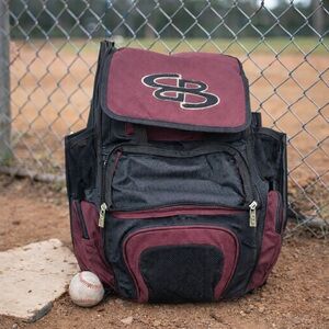 Boombah Baseball Softball Gear Backpack Bat Cleat Helmet Storage Maroon